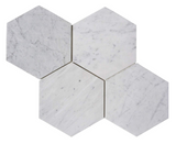 Carrara White Marble Polished 6" Hexagon Tile