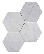 Carrara White Marble Polished 6" Hexagon Tile-Marble Tile-American Tile Depot