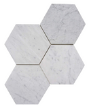 Carrara White Marble Polished 6" Hexagon Tile