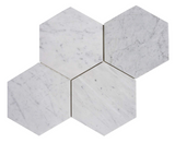 Carrara White Marble Honed 6" Hexagon Tile