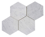 Carrara White Marble Polished 6" Hexagon Tile