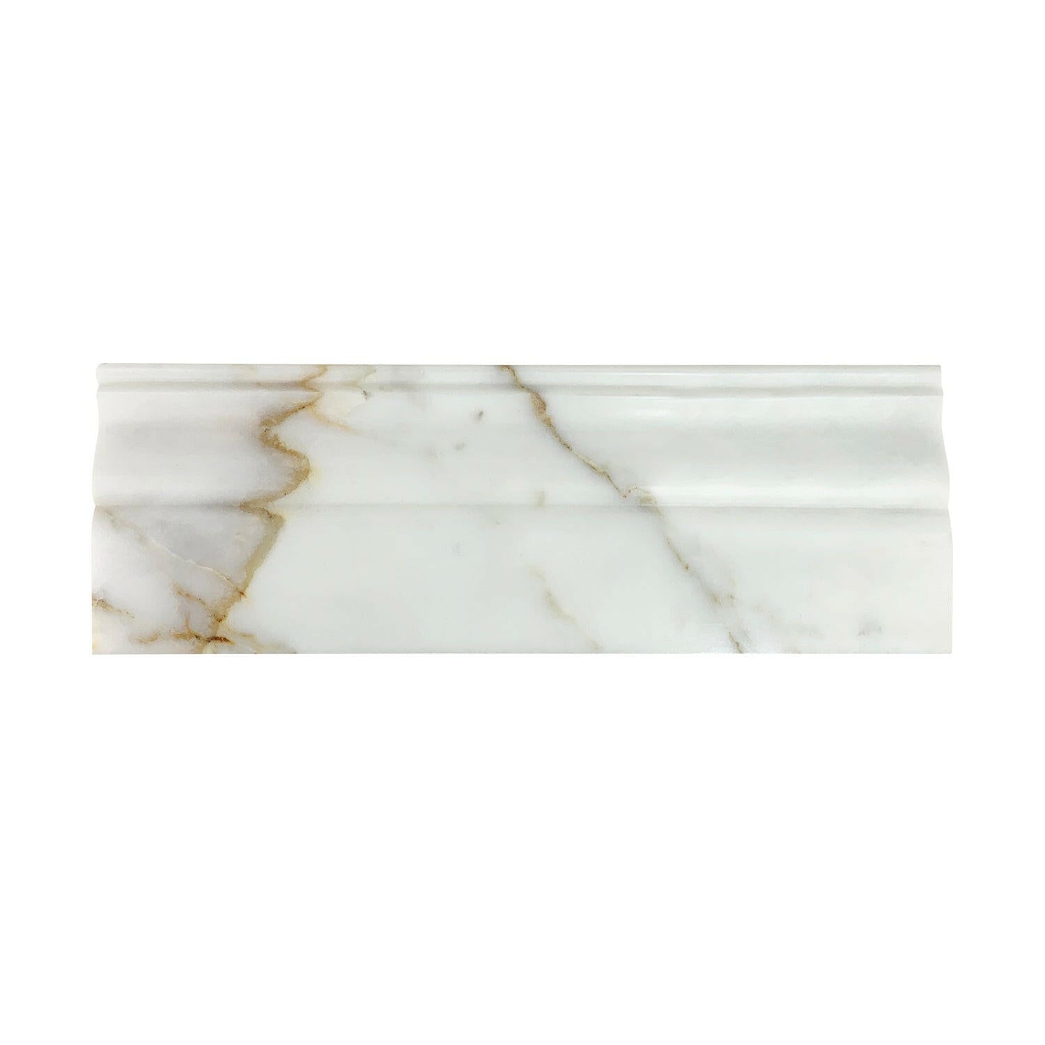 Calacatta Gold Marble 4" Baseboard Trim Molding Polished-Marble Molding/Trim-American Tile Depot