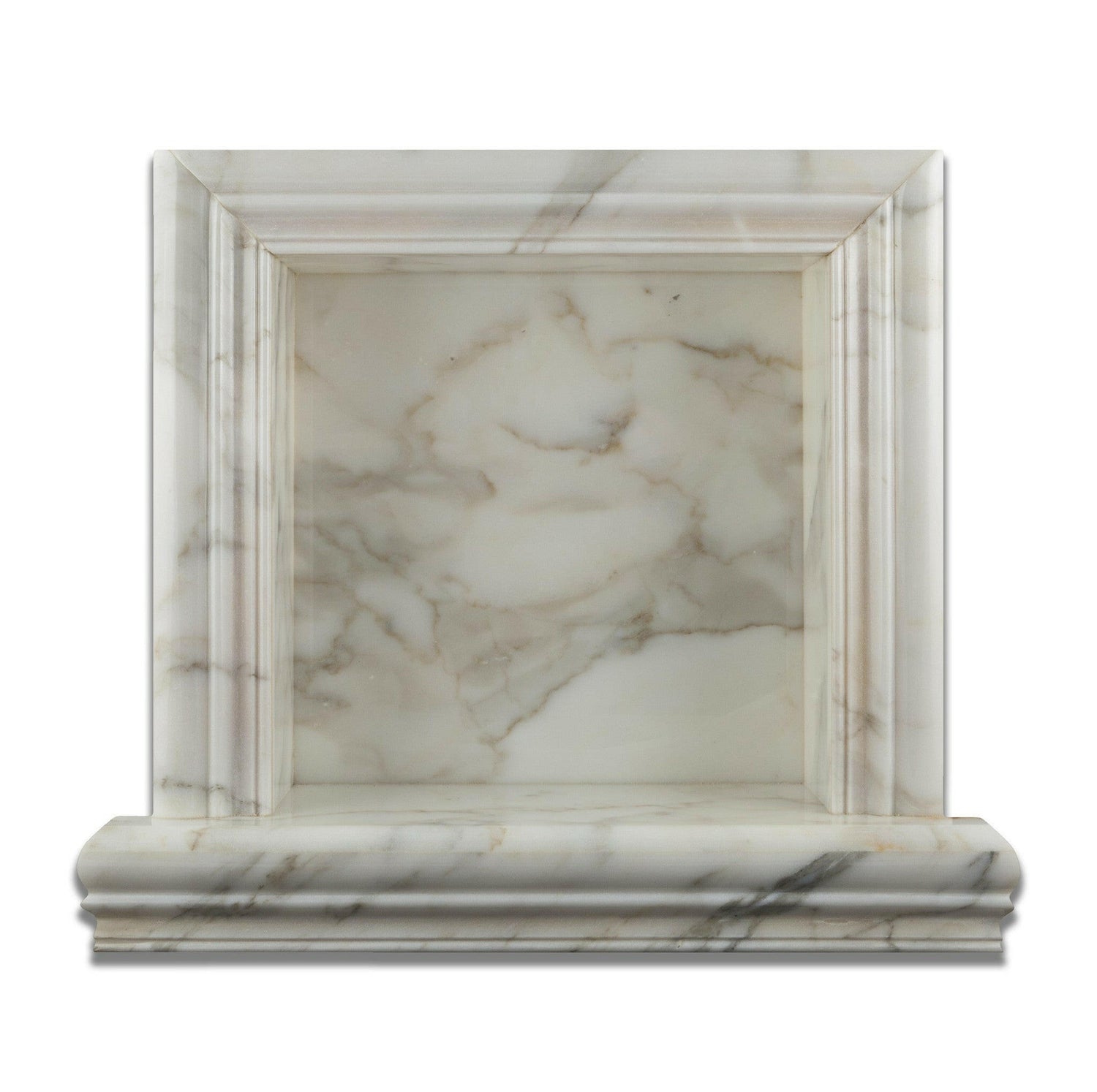 Calacatta Gold Marble Hand-Made Custom Shampoo Niche / Shelf - SMALL - Honed-Accessories-American Tile Depot