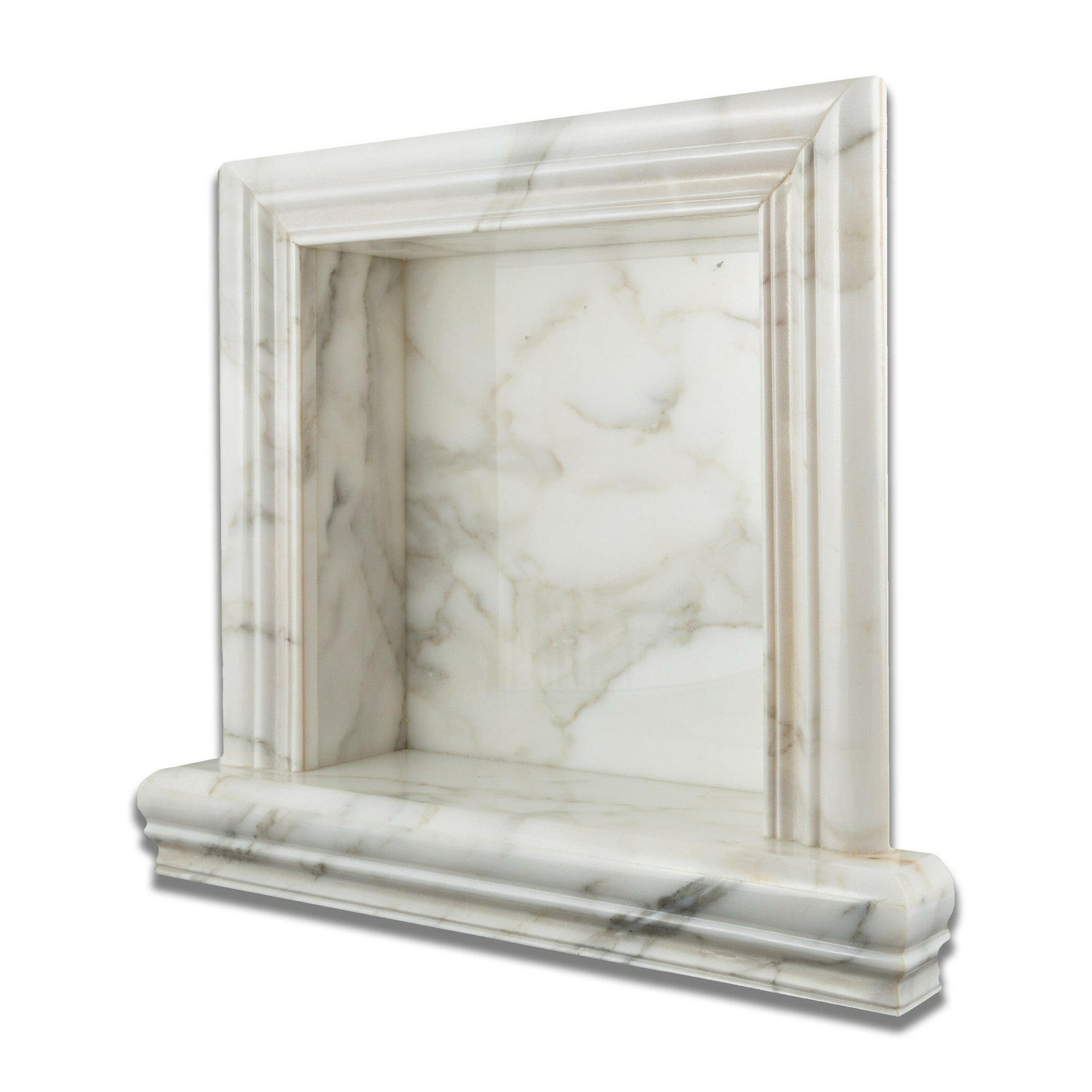 Calacatta Gold Marble Hand-Made Custom Shampoo Niche / Shelf - SMALL - Honed-Accessories-American Tile Depot