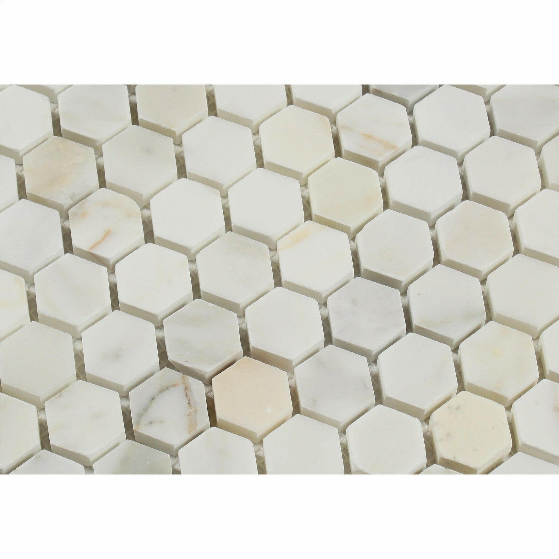 Calacatta Gold Marble Honed 1" Mini Hexagon Mosaic Tile-Marble Mosaic-American Tile Depot