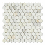 Calacatta Gold Marble Honed 1" Mini Hexagon Mosaic Tile-Marble Mosaic-American Tile Depot