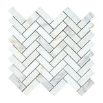 Calacatta Gold Marble Honed 1 x 3 Herringbone Mosaic Tile-Marble Mosaic-American Tile Depot