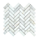 Calacatta Gold Marble Honed 1 x 3 Herringbone Mosaic Tile-Marble Mosaic-American Tile Depot