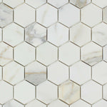 Calacatta Gold Marble Honed 2" Hexagon Mosaic Tile-Marble Mosaic-American Tile Depot