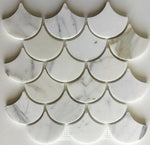 Calacatta Gold Marble Honed 3" Fan Mosaic Tile-Marble Mosaic-American Tile Depot