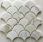 Calacatta Gold Marble Honed 3" Fan Mosaic Tile-Marble Mosaic-American Tile Depot