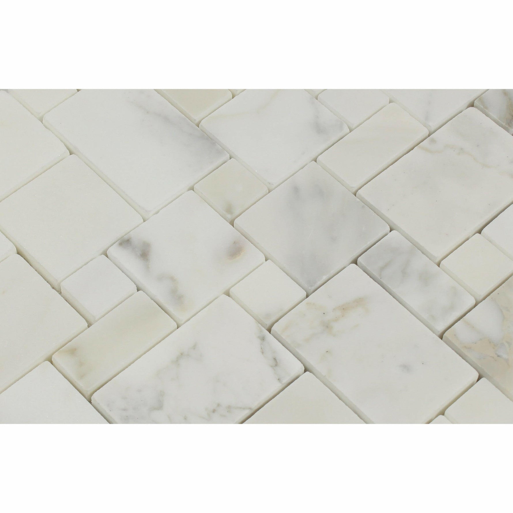 Calacatta Gold Marble Honed Mini Versailles Mosaic Tile-Marble Mosaic-American Tile Depot