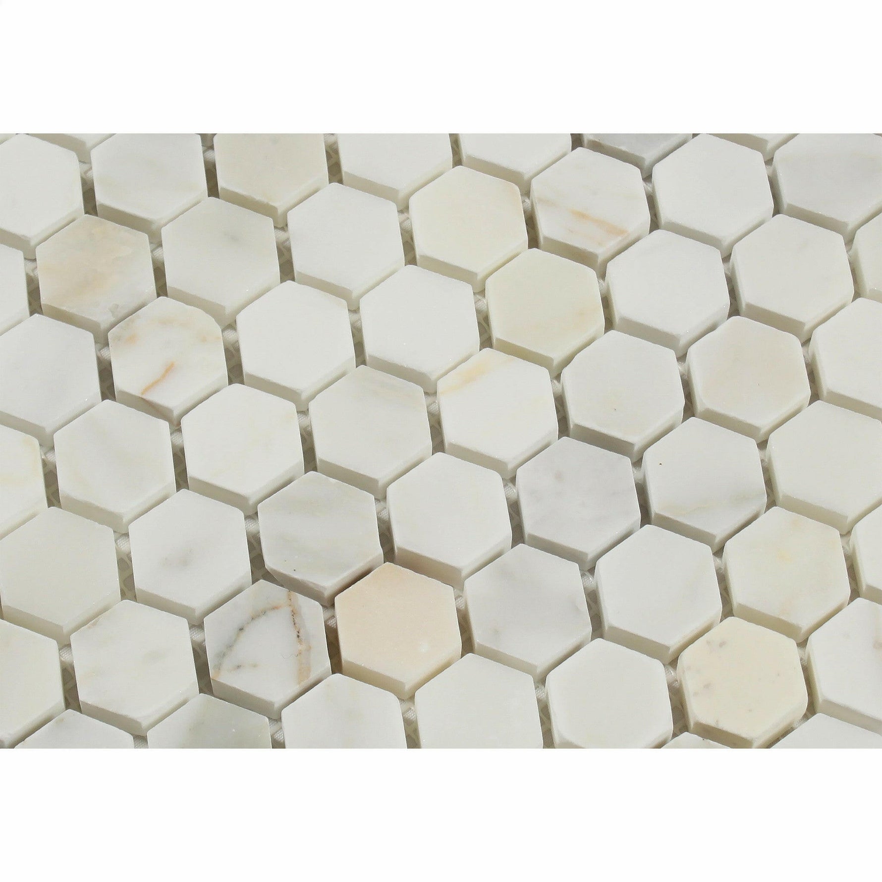 Calacatta Gold Marble Polished 1" Mini Hexagon Mosaic Tile-Marble Mosaic-American Tile Depot