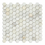 Calacatta Gold Marble Polished 1" Mini Hexagon Mosaic Tile-Marble Mosaic-American Tile Depot