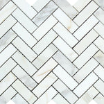 Calacatta Gold Marble Polished 1 x 3 Herringbone Mosaic Tile-Marble Mosaic-American Tile Depot