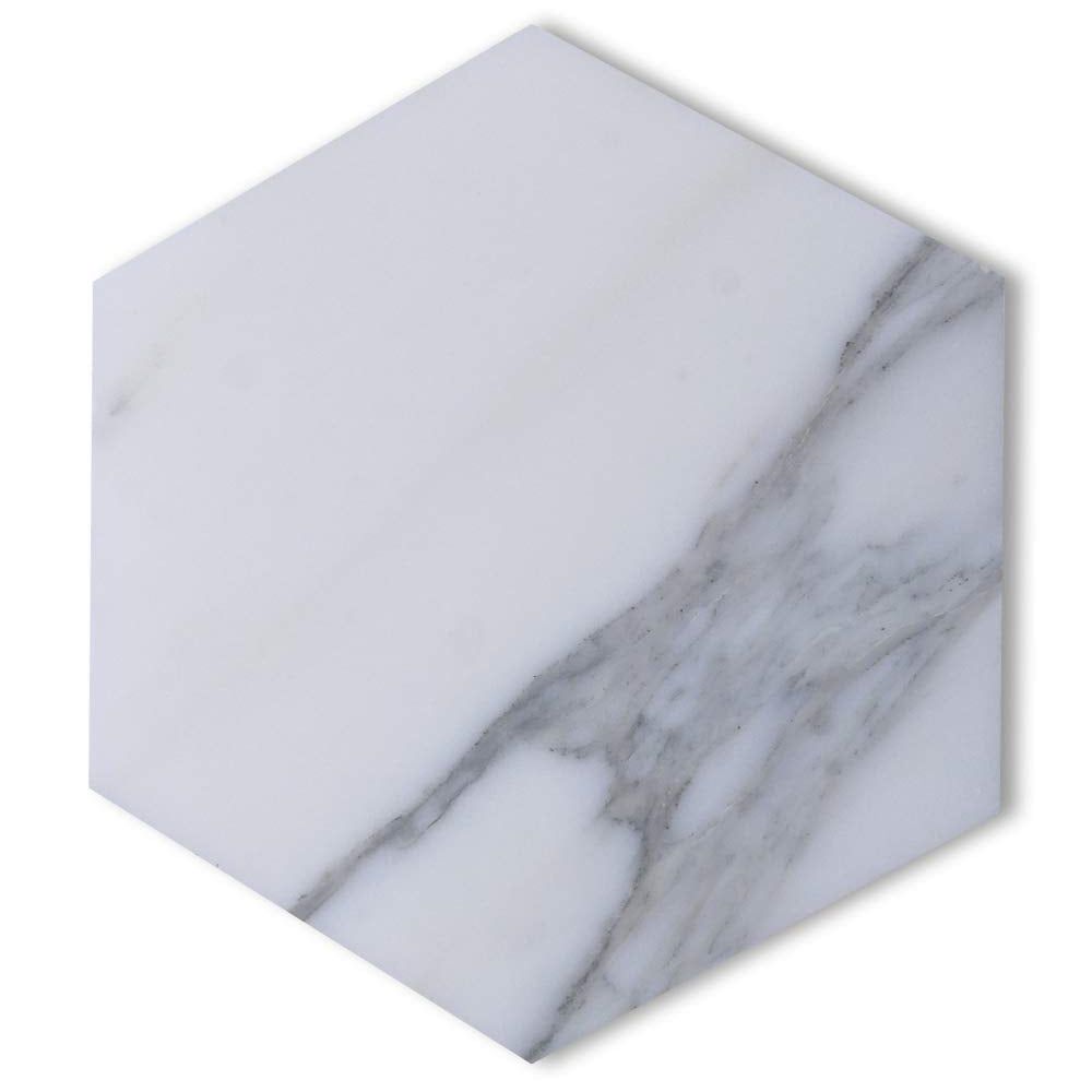 Calacatta Gold Marble Polished 6" Hexagon Tile-Marble Mosaic-American Tile Depot