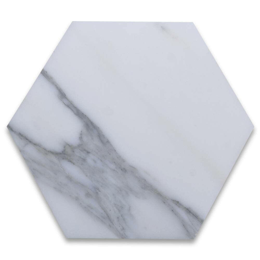 Calacatta Gold Marble Polished 6" Hexagon Tile-Marble Mosaic-American Tile Depot