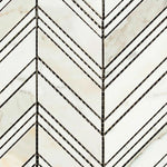 Calacatta Gold Marble Polished Large Chevron Mosaic Tile w / Calacatta Dots Marble Strips-Marble Mosaic-American Tile Depot