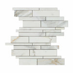 Calacatta Gold Marble Polished Random Strip Mosaic Tile-Marble Mosaic-American Tile Depot