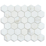 Calacatta Oliva Marble Honed 2" Hexagon Mosaic Tile-Marble Mosaic-American Tile Depot