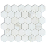 Calacatta Oliva Marble Honed 2" Hexagon Mosaic Tile-Marble Mosaic-American Tile Depot