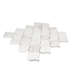 Calacatta Oliva Marble Honed 3" Lantern Arabesque Mosaic Tile-Marble Mosaic-American Tile Depot