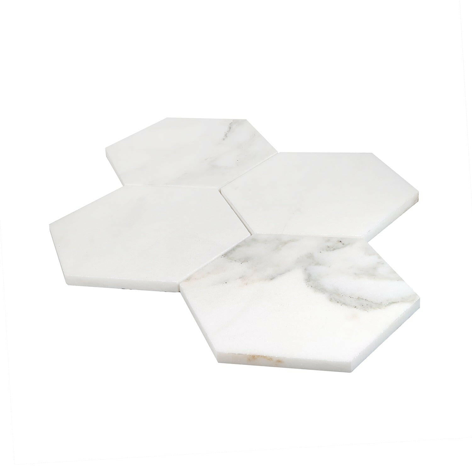 Calacatta Oliva Marble Honed 6" Hexagon Mosaic Tile-Marble Mosaic-American Tile Depot