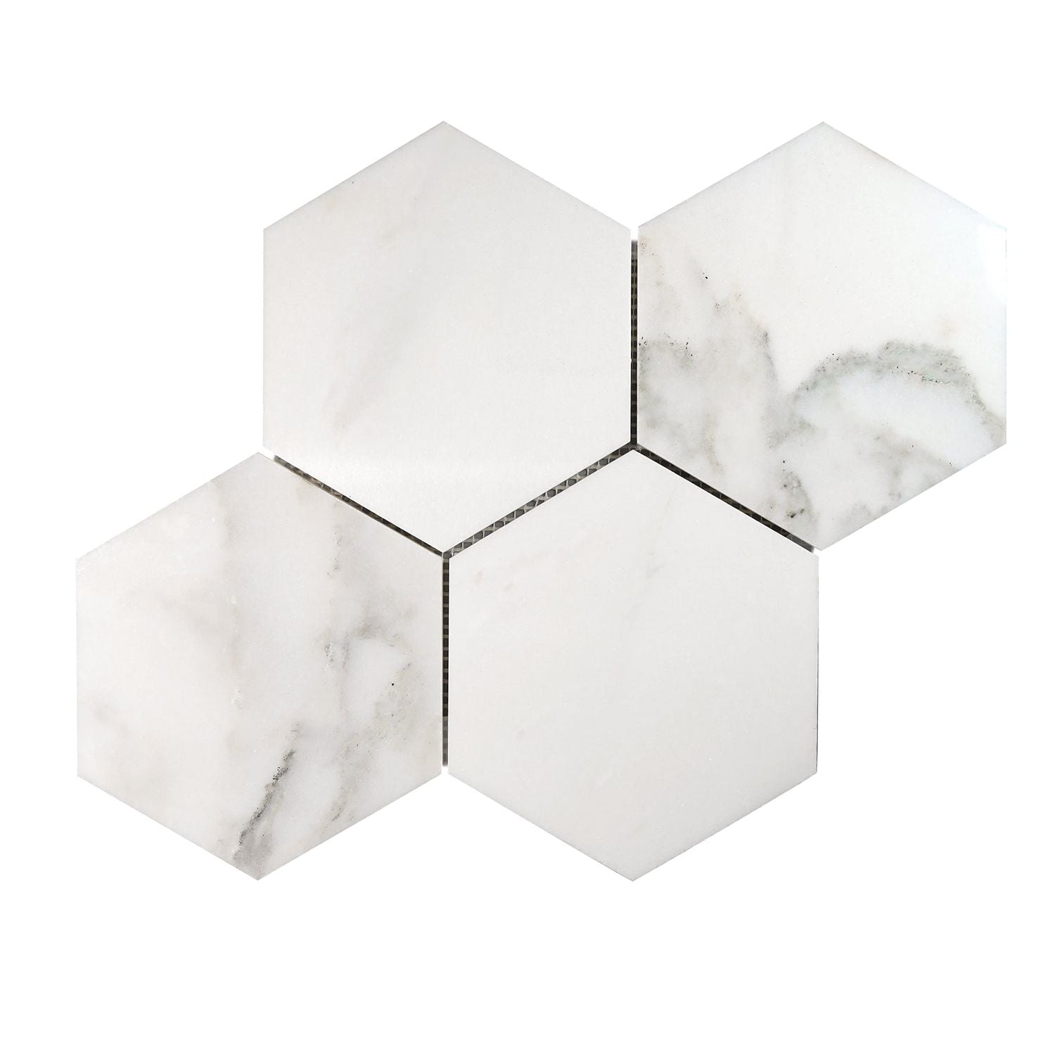 Calacatta Oliva Marble Honed 6" Hexagon Mosaic Tile-Marble Mosaic-American Tile Depot