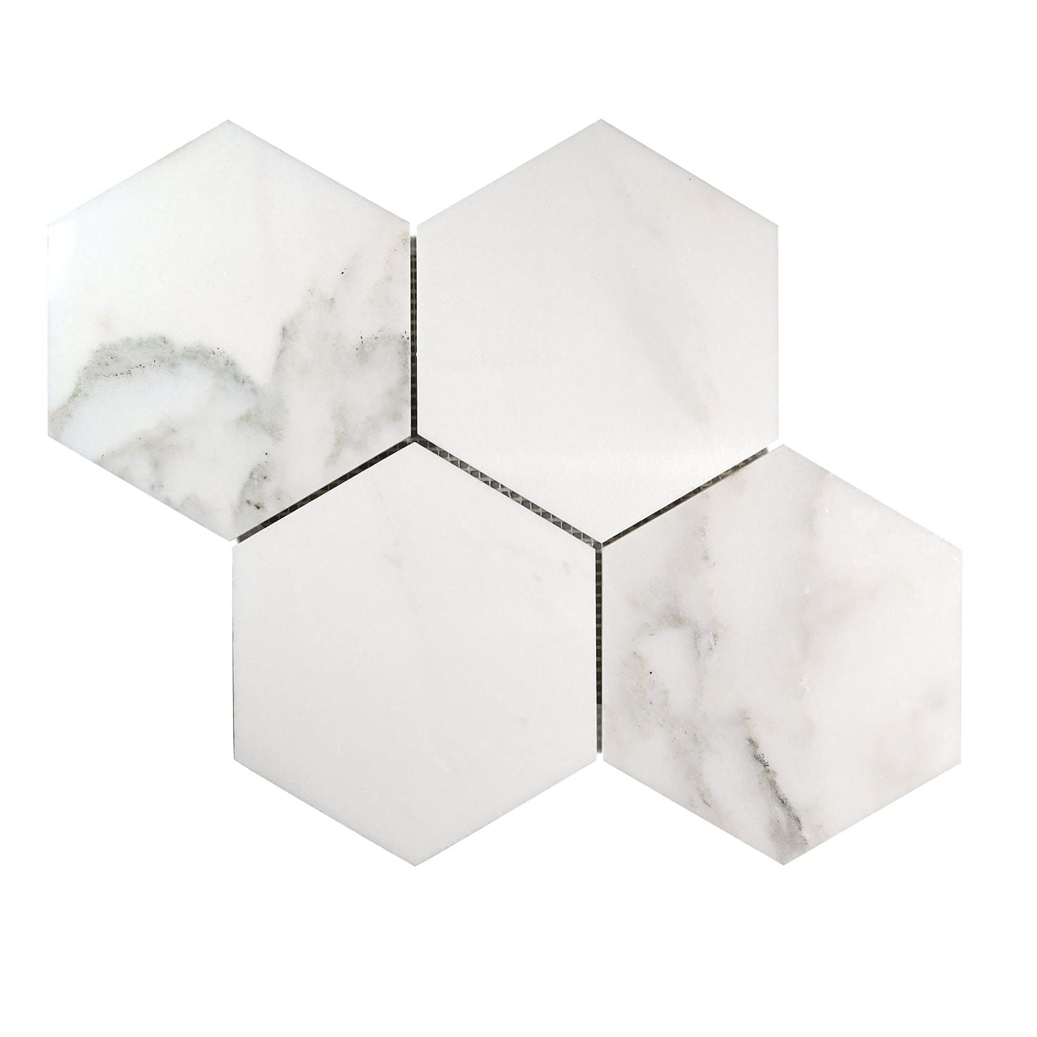 Calacatta Oliva Marble Honed 6" Hexagon Mosaic Tile-Marble Mosaic-American Tile Depot