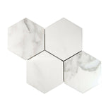 Calacatta Oliva Marble Honed 6" Hexagon Mosaic Tile-Marble Mosaic-American Tile Depot