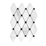 Calacatta Oliva Marble Honed Long Octave Mosaic Tile w/ Black Dots-Marble Mosaic-American Tile Depot