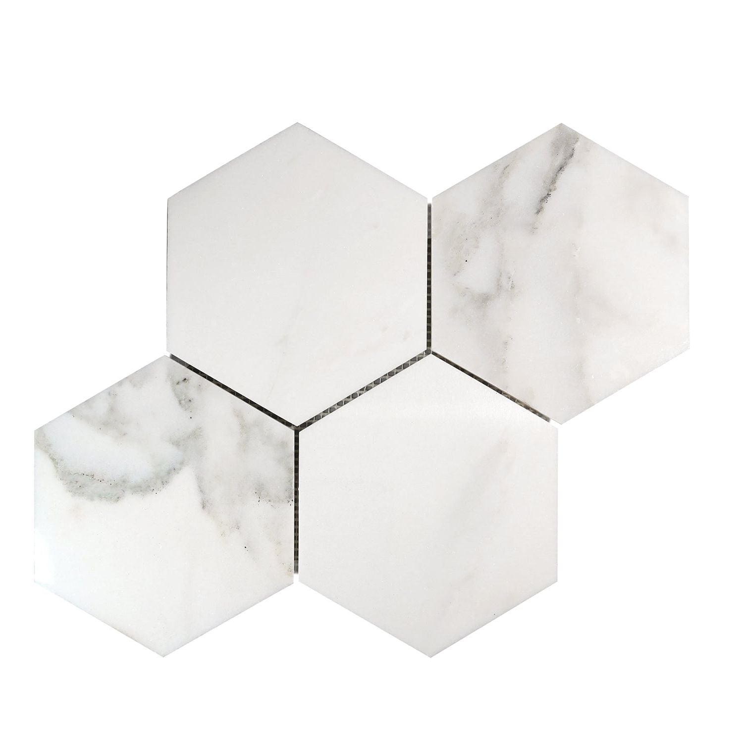 Calacatta Oliva Marble Polished 6" Hexagon Mosaic Tile-Marble Mosaic-American Tile Depot