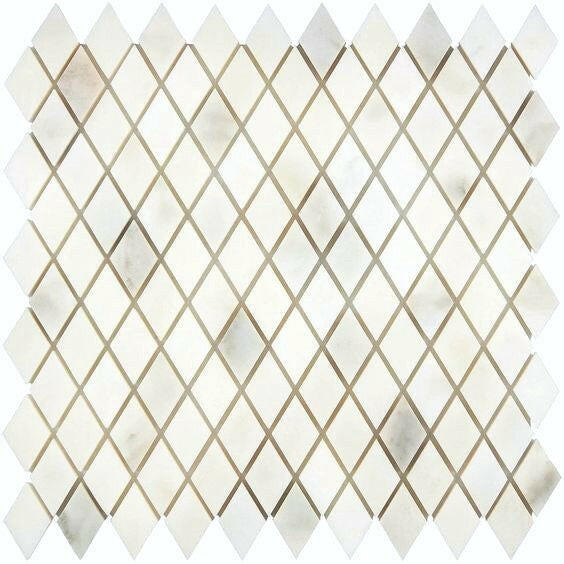 Calacatta Oliva Marble Polished Diamond Mosaic Tile-Marble Mosaic-American Tile Depot