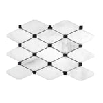 Calacatta Oliva Marble Polished Long Octave Mosaic Tile w/ Black Dots-Marble Mosaic-American Tile Depot