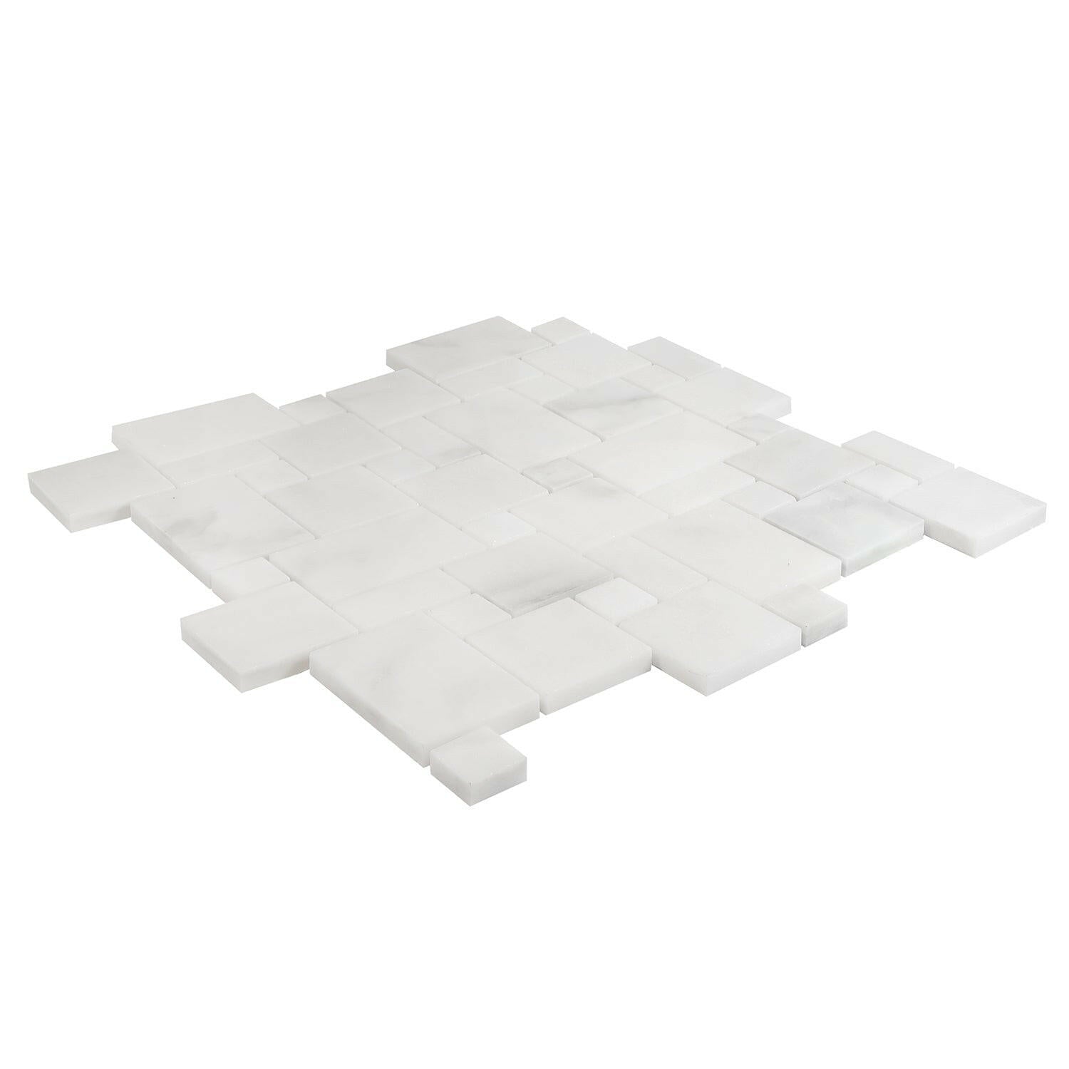 Calacatta Oliva Marble Polished Mini-Versailles Mosaic Tile-Marble Mosaic-American Tile Depot