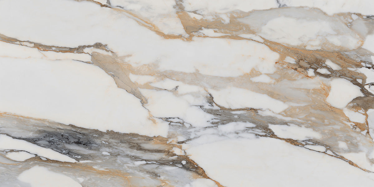 24 X 48 Calacatta Bold Satin Matte Marble Look Porcelain Tile-Porcelain Tile Large Formate-American Tile Depot