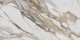 24 X 48 Calacatta Bold Satin Matte Marble Look Porcelain Tile