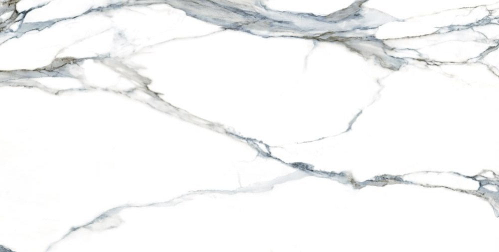 24 X 48 Calacatta Fantasy Acqua Polished Marble Look Porcelain Tile-PORCELAIN-Large Format-American Tile Depot