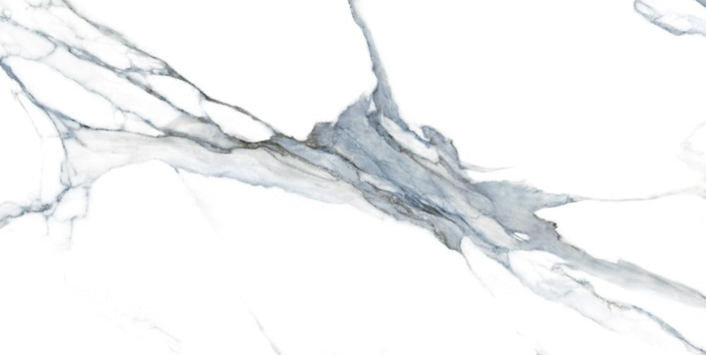 24 X 48 Calacatta Fantasy Acqua Polished Marble Look Porcelain Tile-PORCELAIN-Large Format-American Tile Depot