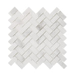 Sample of 1 X 2 Calacatta Oliva Marble Honed Herringbone Mosaic Tile-Marble Mosaic-American Tile Depot