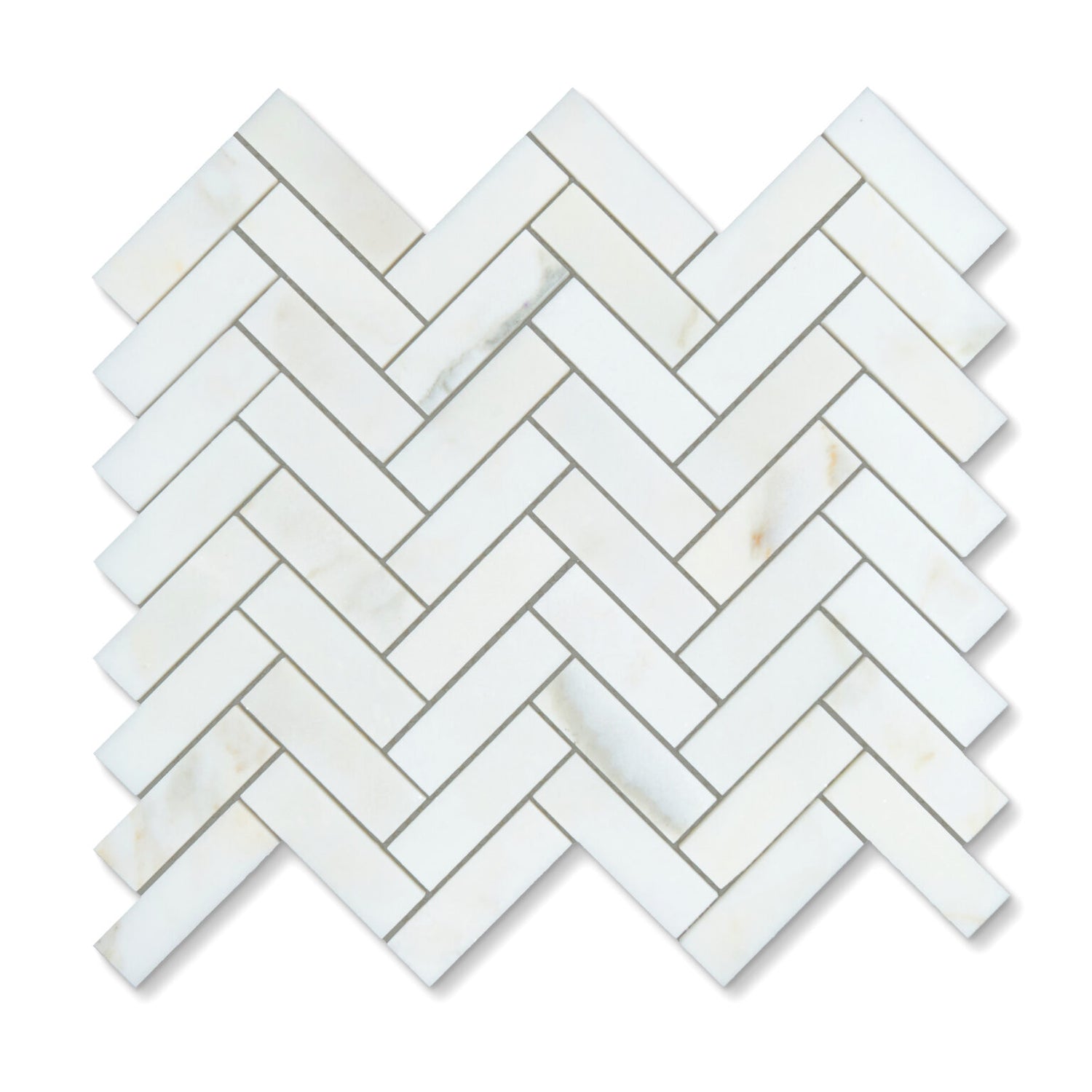 Sample of 1 X 3 Calacatta Oliva Marble Honed Herringbone Mosaic Tile-Marble Mosaic-American Tile Depot