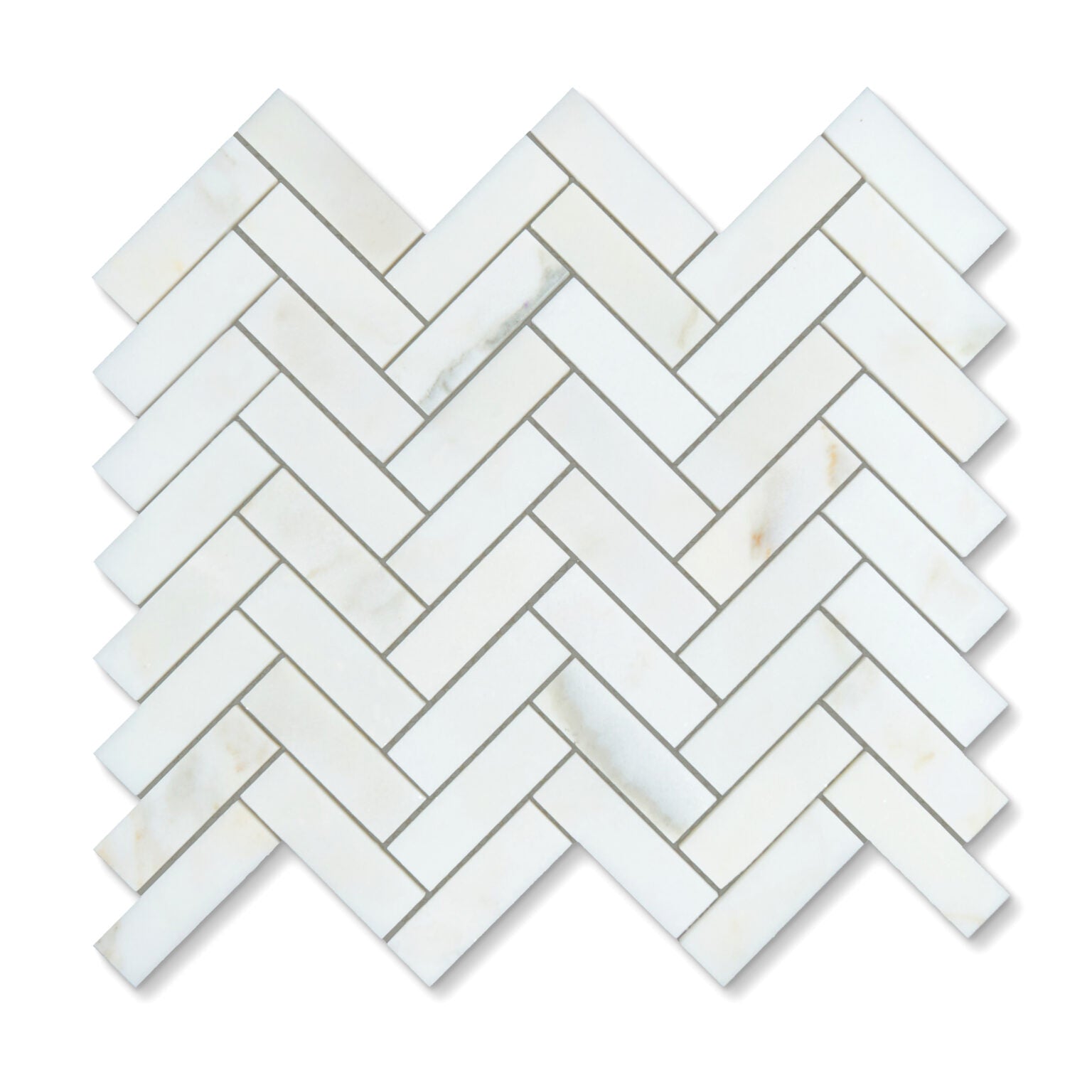 Sample of 1 X 3 Calacatta Oliva Marble Honed Herringbone Mosaic Tile-Marble Mosaic-American Tile Depot