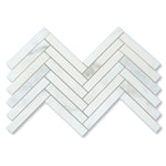 Sample of 1 X 6 Calacatta Oliva Marble Polished Herringbone Mosaic Tile-Marble Mosaic-American Tile Depot