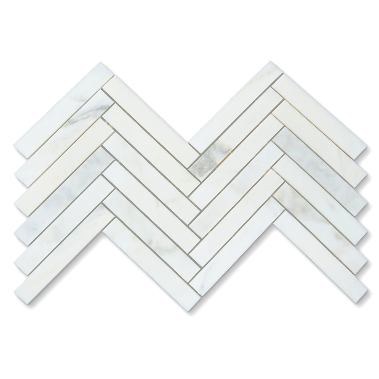 Sample of 1 X 6 Calacatta Oliva Marble Polished Herringbone Mosaic Tile-Marble Mosaic-American Tile Depot