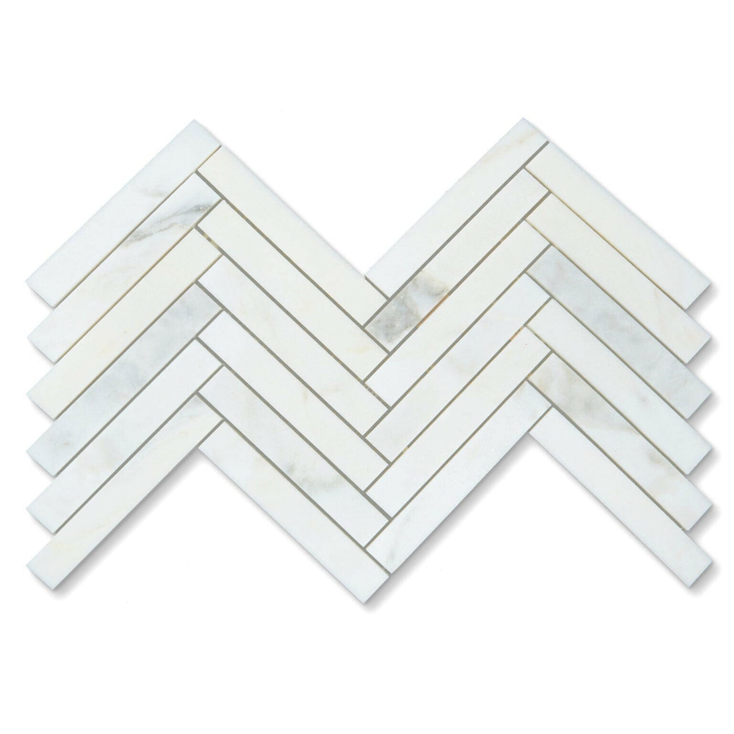 Sample of 1 X 6 Calacatta Oliva Marble Honed Herringbone Mosaic Tile-Marble Mosaic-American Tile Depot