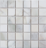 2 X 2 Calacatta Oliva Marble Honed Mosaic Tile