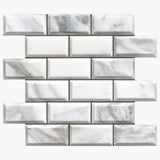 2 X 4 Calacatta Oliva Marble Honed & Beveled Brick Mosaic Tile