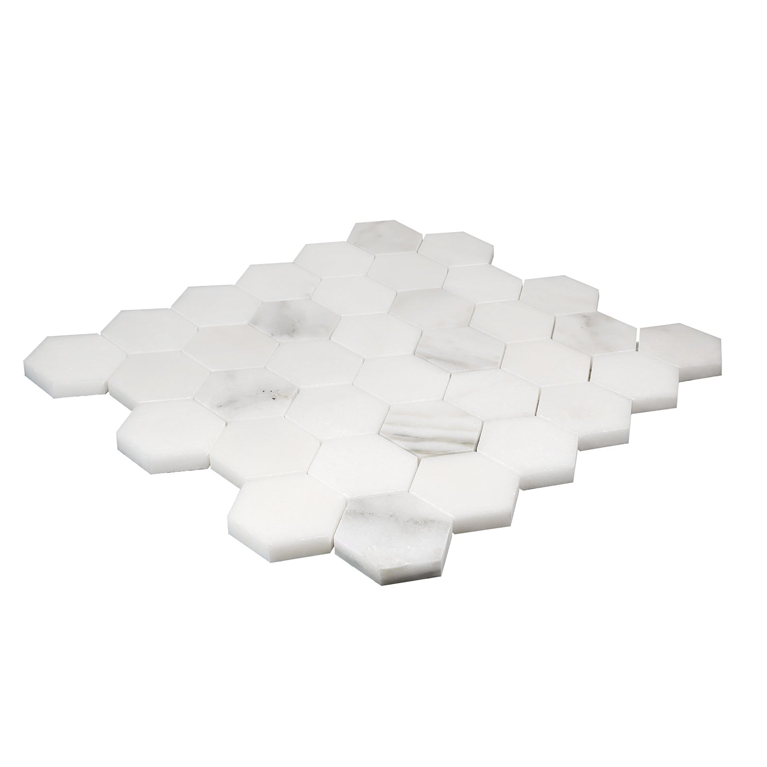 Calacatta Oliva Marble Polished 2" Hexagon Mosaic Tile-Marble Mosaic-American Tile Depot