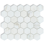 Calacatta Oliva Marble Honed 2" Hexagon Mosaic Tile-Marble Mosaic-American Tile Depot