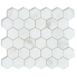 Calacatta Oliva Marble Honed 2" Hexagon Mosaic Tile